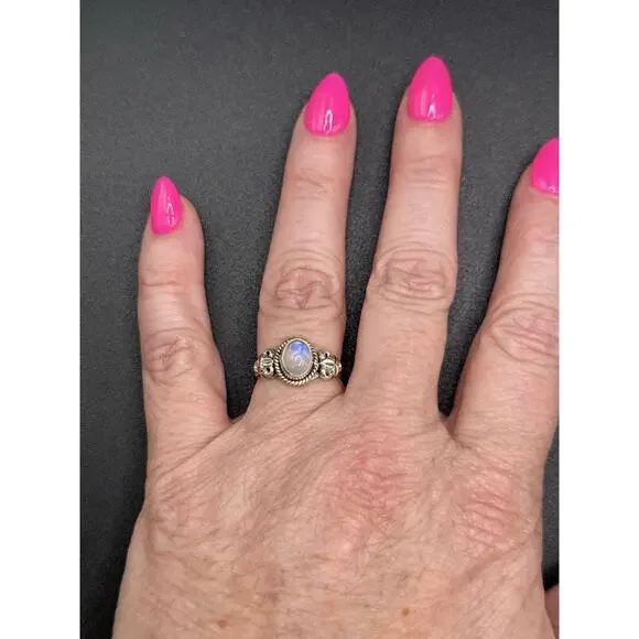Sterling Silver 925 Moonstone Ring size 7 - Picture 10 of 12